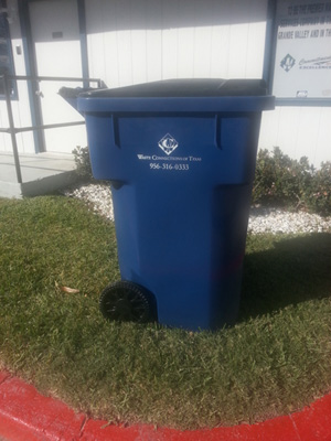 Image of 96-gallon residential trash cart.