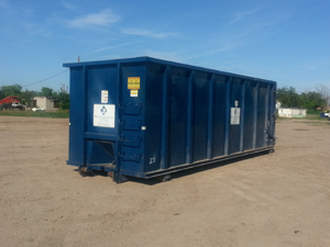 Image of a 40-yard roll-off dumpster.