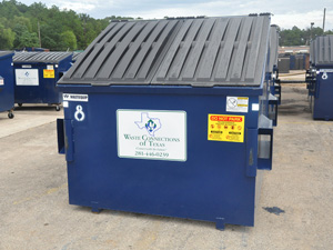 Image of 6-yard front-end loading commercial dumpster.